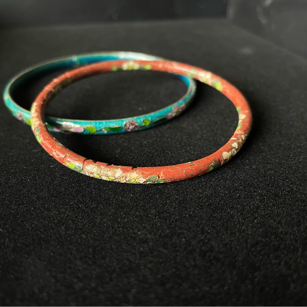 Floral Enamel Bangle Set - Picture 2 of 4